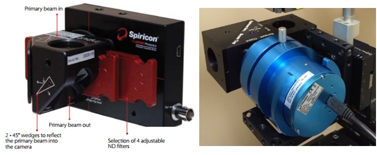 SP Series Camera (left) and NanoScan Rotating Slit Profiler (right).