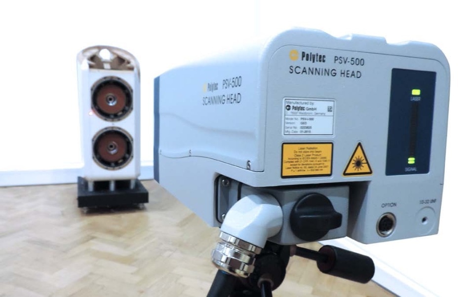 Polytec’s PSV-500 scanning vibrometer for non-contact measuring of structure vibration.