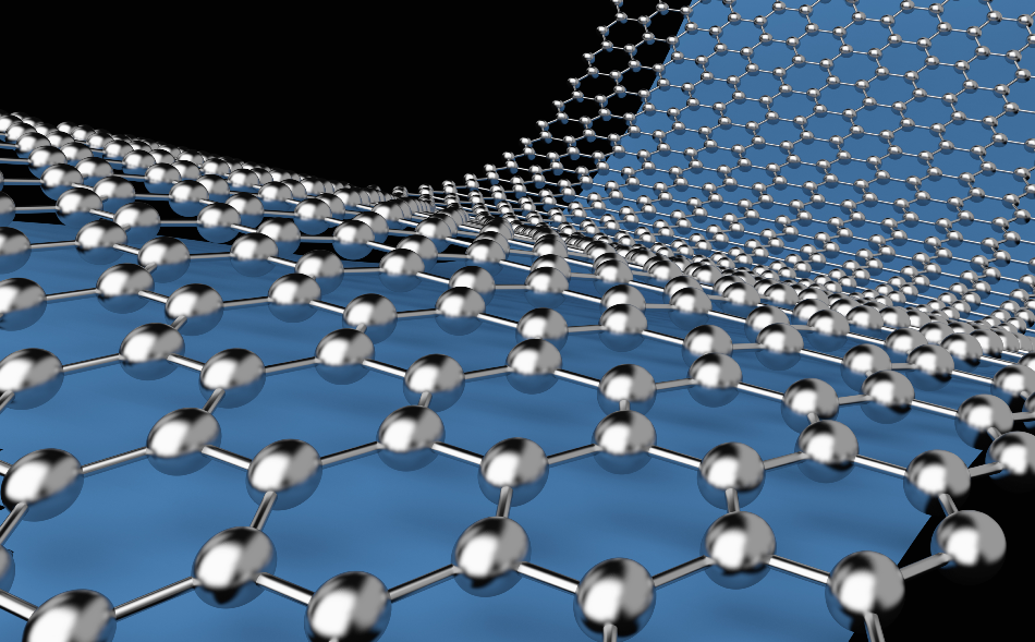 A layer of graphene covering a material