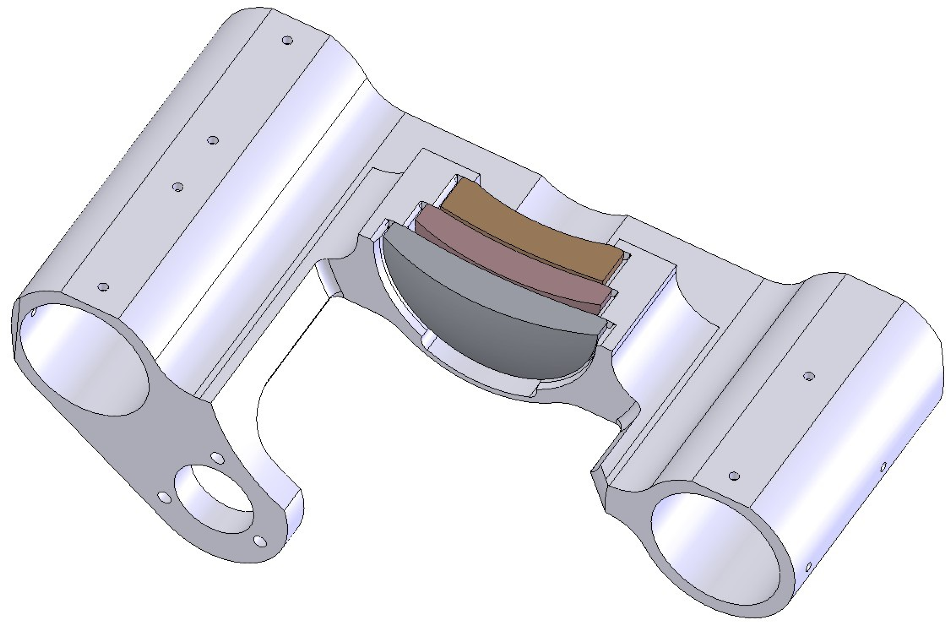 Integral lens cell and carriage.