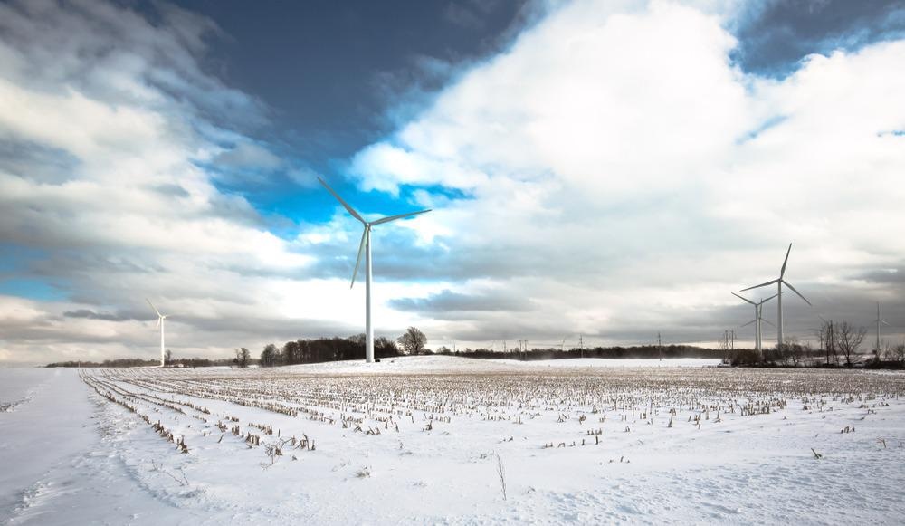 snow, wind farm, decarbonization, optics