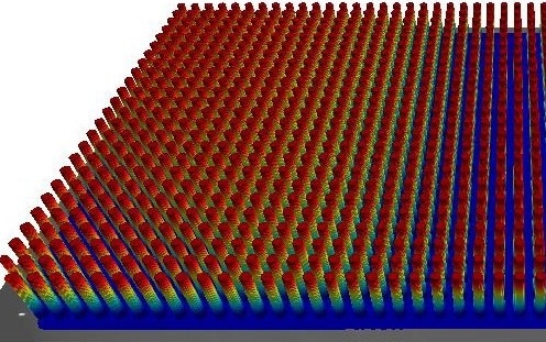 3D profile of a ball grid array pitch measured with optical surface metrology.