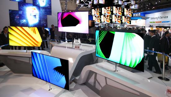 Samsung show off their forthcoming range of OLED TVs at CES